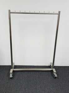 Stainless Steel Mobile Apron Trolley with 10 pcs of Stainless Steel Hangers