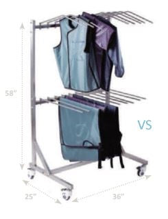 AS-VALET2 Mobile Valet 2-Tier Apron Rack